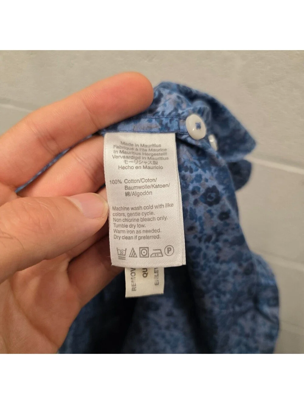 Liberty Art Fabrics for J.Crew Classic Short Sleeve Shirt – Blue Floral  22x31 L